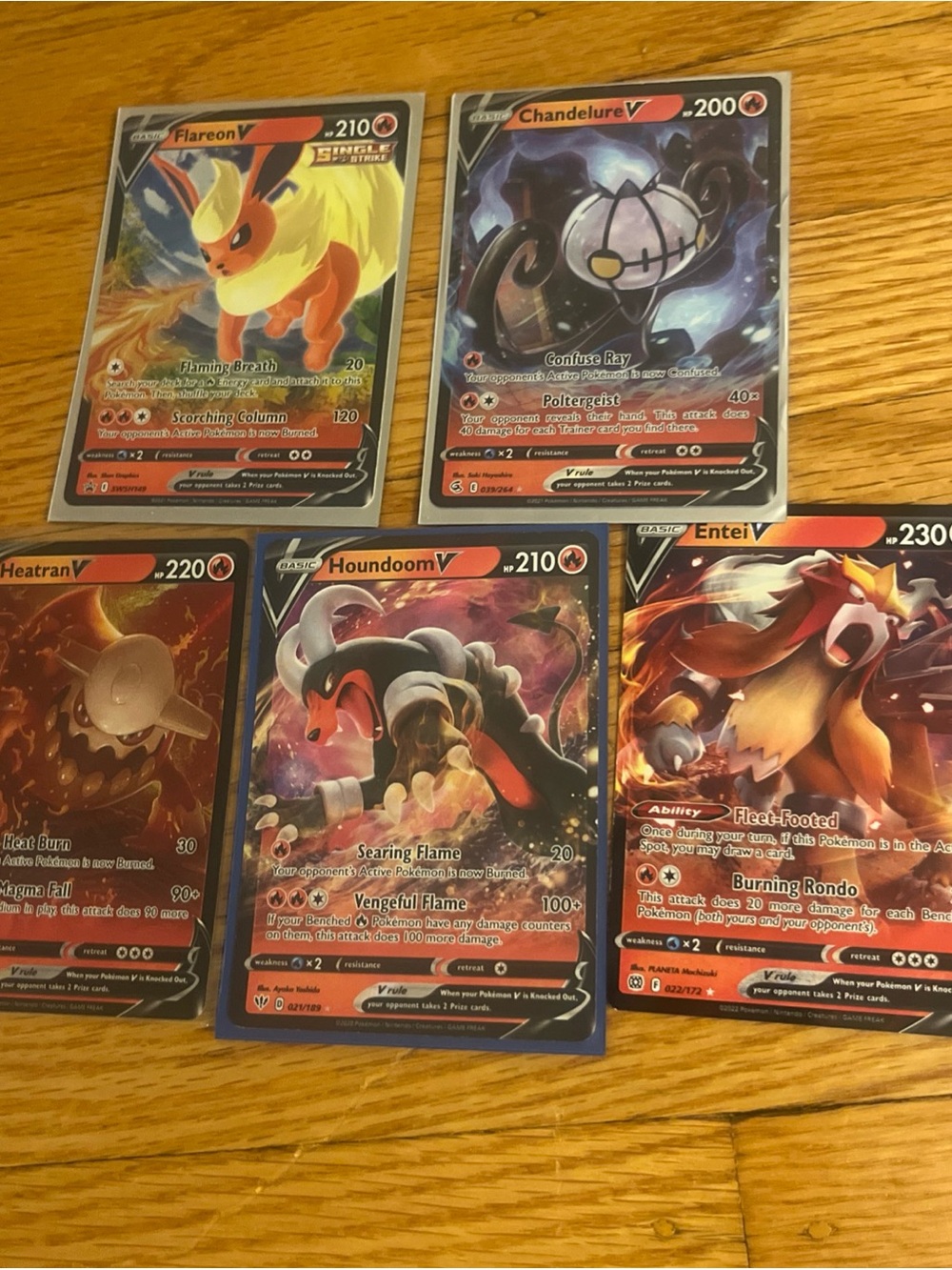 Pokemon V fire Type Playable Lot 5